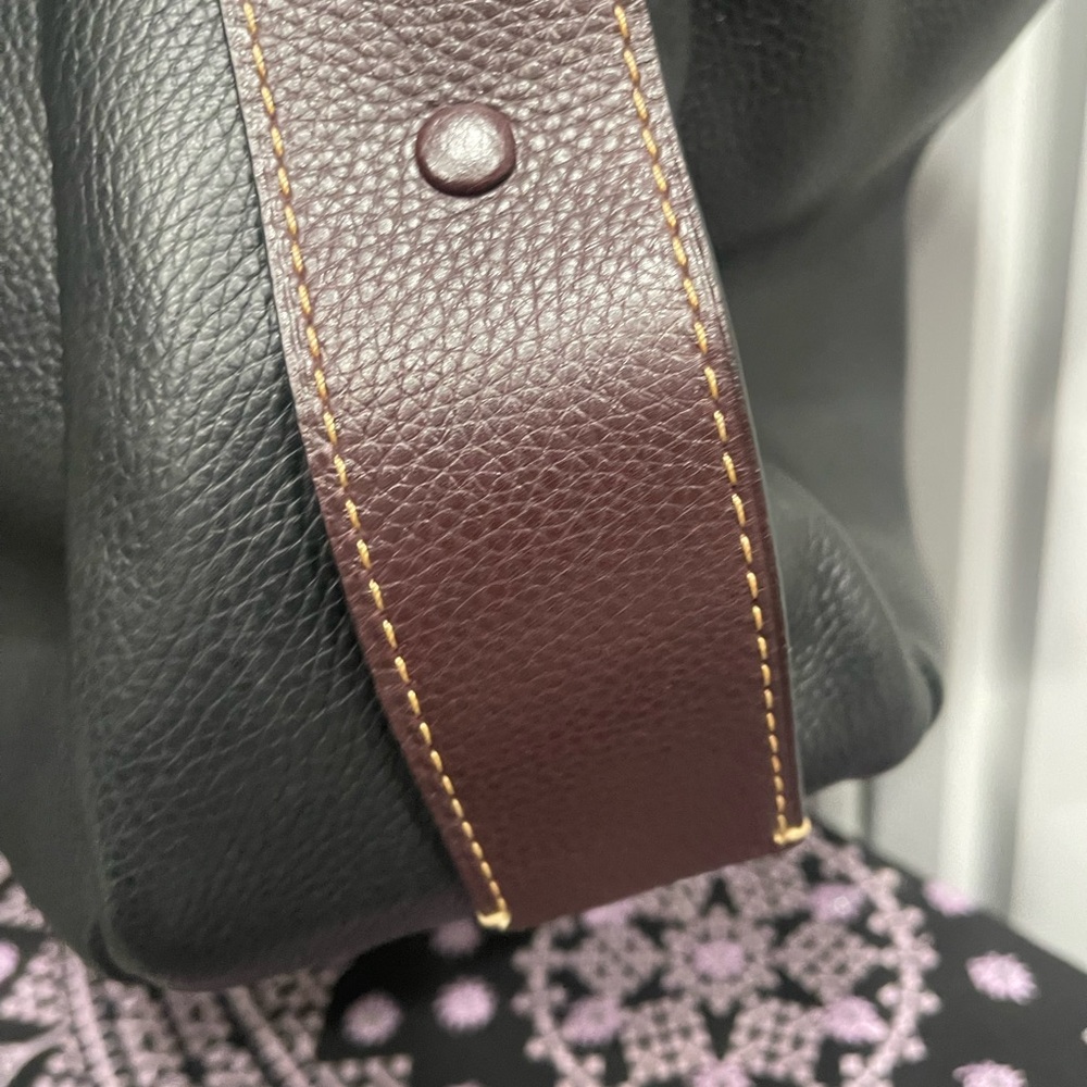 Coach Black and Tan Leather Tote - Picture 5 of 16